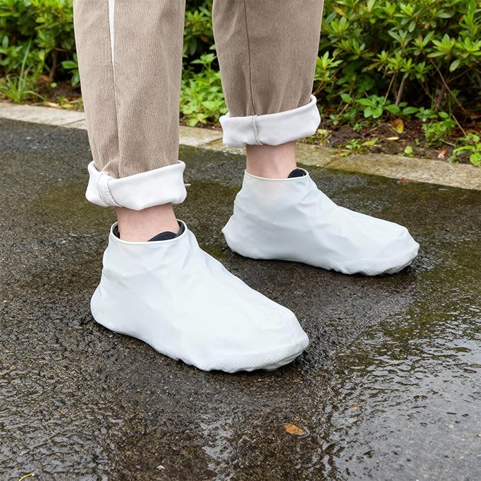 2 Pairs Shoe Covers Waterproof Silicone Rain Shoe Covers Reusable Non Slip Outdoor Cycling Boot Protectors Fits Outdoor Cycling Women Men