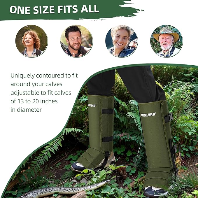 CAMULAND Snake Gaiters for Men & Women, Durable Waterproof Snake Guards for Lower Leg Protection