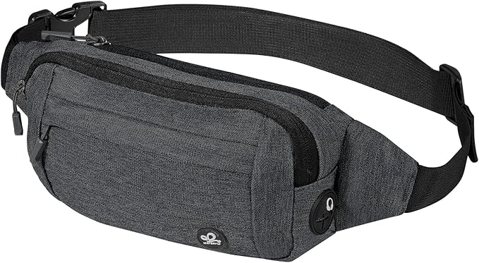 WATERFLY Fanny Pack Waist Bag: Small Hip Pouch Bum Bag Fannie Pack Phanny Fannypack Waistpack Bumbag Beltbag Sport Slim Fashionable for Jogging Hiking Hiker Woman Man