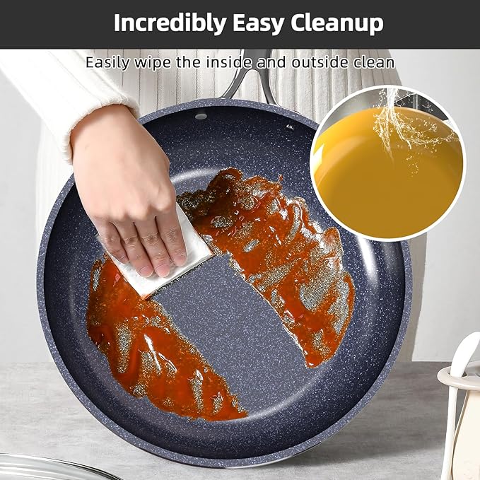 Nuwave Lux 13pc Forged Lightweight Cookware Set PFAS Free, Healthy G10 Duralon Ceramic Coating, Ultra Non-Stick, Stay-Cool Handles, Works on All Cooktops & Induction Ready