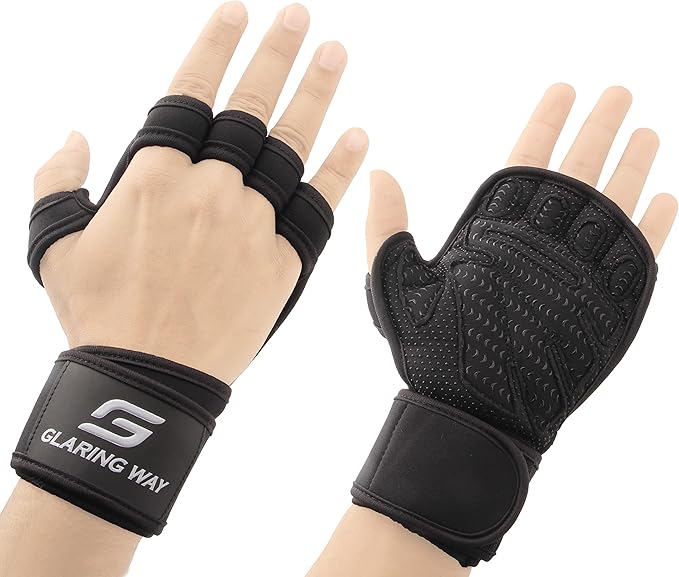 Neoprene Padded Weight Lifting Gloves for Men and Women - Ventilated Workout Gloves for Athletes Gym Sessions Cycling Tracking & Sports with Full Palm Protection