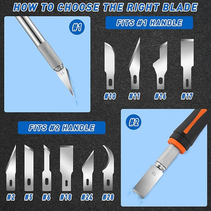 DIYSELF 100 Pack Exacto Knife Blade Refills #18, Hobby Blades Replacement, 18 Craft Knife Blades for Craft Knife Precision Knife, High Carbon Steel Exacto Knife Blades for Scrapbooking, Stencil (#28)