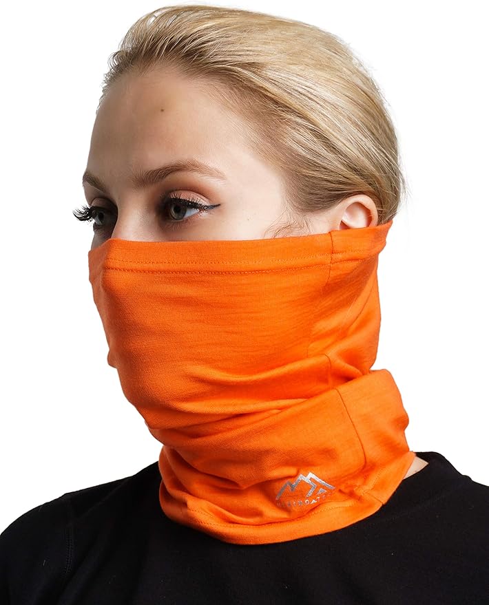 Merino.tech Merino Wool Ski Neck Gaiter - Face Mask Neck Warmer for Men & Women