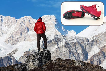 Limm Ice Snow Traction Cleats - Lightweight Crampon Cleats for Walking on Snow & Ice - Anti Slip Grippers Fasten Quickly & Easily Over Footwear - Protable Grips for Shoes and Boots