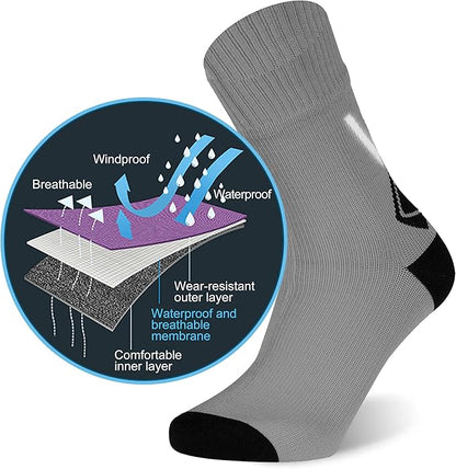 RANDY SUN Waterproof Socks, Unisex Hiking Wading Trail Running Kayaking Crew Socks