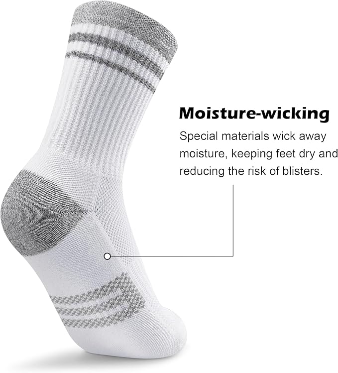Gonii Women Athletic Crew Socks 5-6 Pairs - Comfort & Cushioned for Running, Hiking, Sports Arch Compression Socks