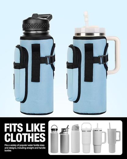 Sports rabbit Universal Water Bottle Holder – Durable Oxford & Neoprene Hybrid Design Compatible with Stanley 30/40oz Handled & 64/87oz Straight Tumblers, Adjustable Strap for Gym, Travel, Outdoors