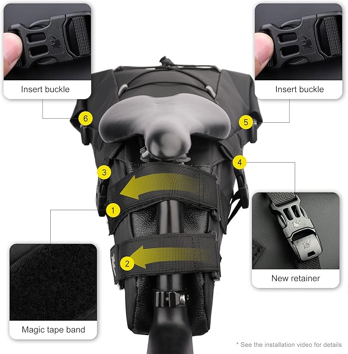 Rhinowalk Waterproof Bike Saddle Bag 10L Under Seat Storage for Mountain Road Biking and Commuting Trips