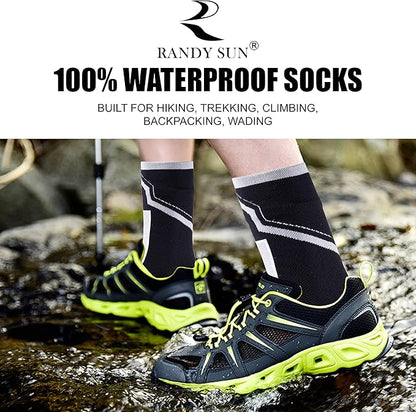 RANDY SUN Waterproof Socks, Unisex Hiking Wading Trail Running Kayaking Crew Socks