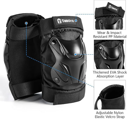 Skating Protective Gear Knee and Elbow Pads Wrist Guards for Roller Skating Skateboarding, Skate Pads Adult Knee Pads