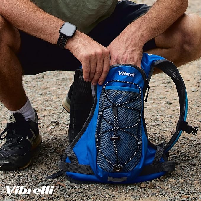 Vibrelli Hydration Backpack & 2L Hydration Bladder - High Flow Bite Valve - Hydration Pack for Cycling, Running, Hiking