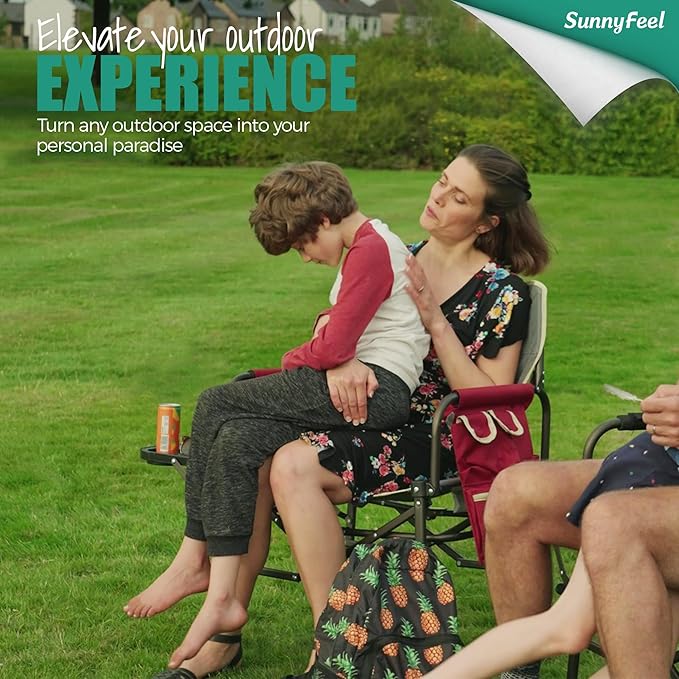 SUNNYFEEL Oversized Camping Directors Chair 1 Pack, Portable Folding Lawn Chairs for Adults Heavy Duty with Side Table,Pocket for Beach, Fishing,Picnic,Concert Outdoor, Foldable Camp Chairs