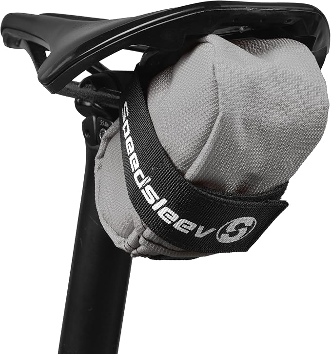 SpeedSleev Ranger Cycling Adventure Pack – Bike Saddle Bag for Road Bikes, Mountain Bikes & Gravel Bikes – Lightweight Bicycle Under Seat Bag – Bike Accessories & Tools – Waterproof Bike Bag (Grey)