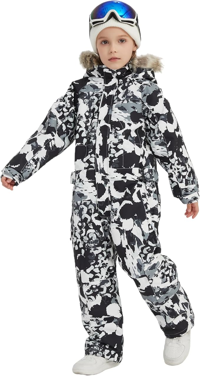 Kids Girls Boys Waterproof Colorful One Piece Snowsuits Coveralls Ski Suits Jackets Winter Jumpsuits