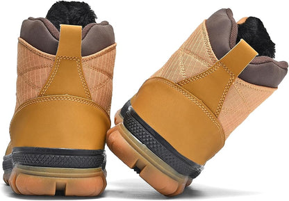 Wondamo Men's Snow Boots Lightweight Waterproof Winter Boots Fur Lined Anti-slip Cold Weather Shoes