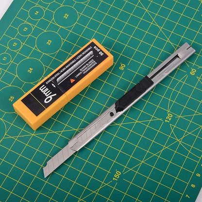 FOSHIO 60 Degree Snap Off Blades 9MM Universal Art Knife Replacement Blades, High Hardness Stainless Steel Auto Vinyl Wrap Box Cutters Knife, Pack of 100