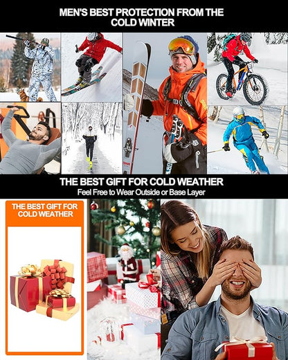 UNIQUEBELLA Men's Thermal Underwear Sets Top & Long Johns Fleece Sweat Quick Drying Thermo Base Layer