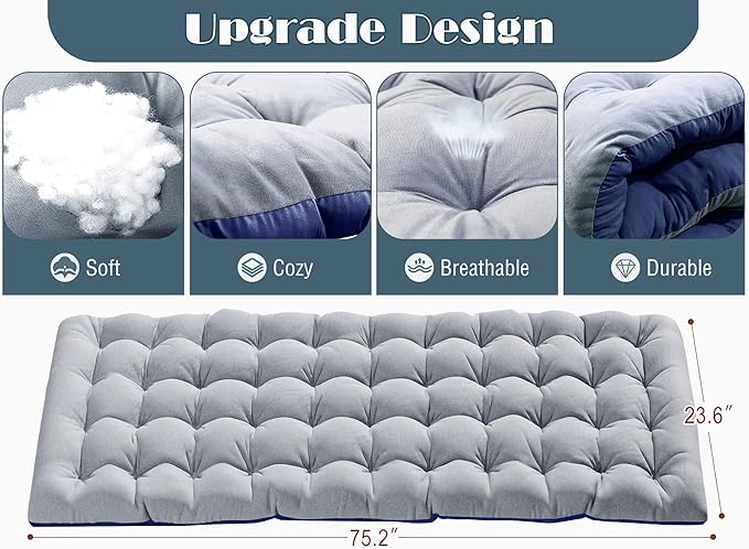 ABORON Folding Camping Cot for Adults, Double Layer 1200D, 500lb Capacity, Heavy Duty Guest Cot with Mat & Carrying Bag for Indoor & Outdoor Use