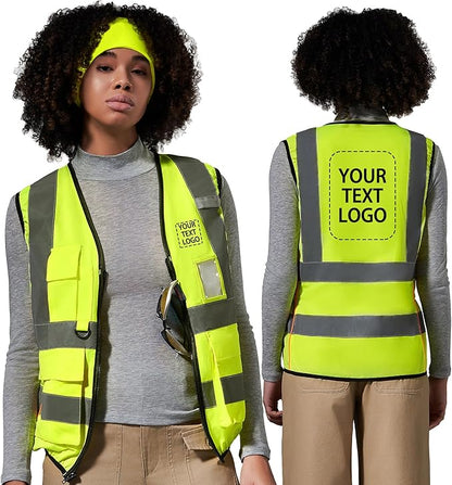 A-SAFETY High Visibility Reflective Safety Vest Customize Logo (XS-8XL)