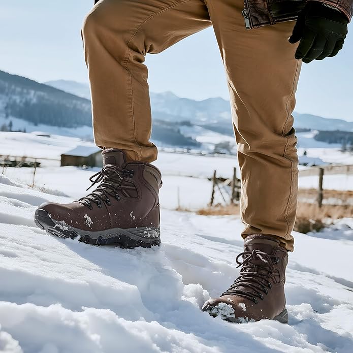 NORTIV 8 Mens Hiking Winter Snow Insulated Waterproof Outdoor Boots