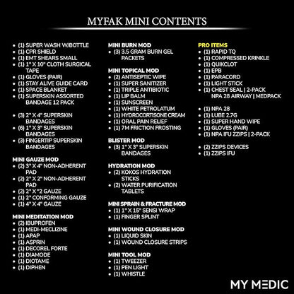 My Medic MyFak Mini Pro First Aid Kit - Small and Lightweight for Camping Hiking and Backpacking - 70 Items IFAK with Tourniquet - HSA/FSA Great for Travel - Coyote