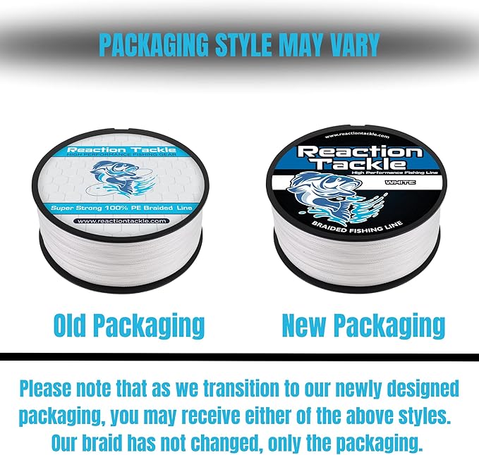 Reaction Tackle Braided Fishing Line - Pro Grade Power Performance for Saltwater or Freshwater Fish - Colored Fishing Line Braid for Extra Visibility