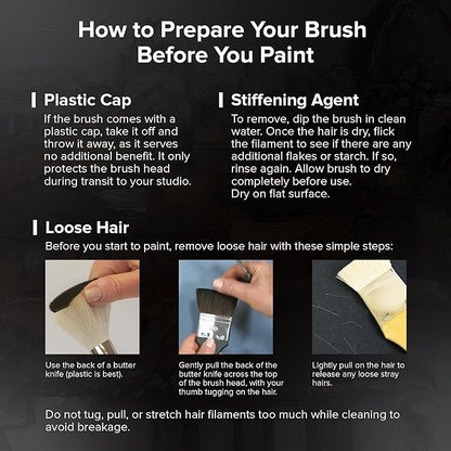 Silver Brush Limited WC-3208S Black Velvet Variety Set, Professional Premium Artist Paintbrushes for Watercolor, Gouache, Inks, & Dyes, Set of 3, Round, Script Liner, & Flat Wash Brushes, Short Handle