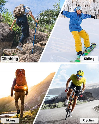 SIXDAYSOX Mens Merino Wool Hiking Socks, Moisture Wicking Cushioned Hiking Socks for Outdoor Trekking Cycling, 2 Pairs