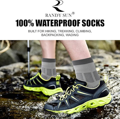 RANDY SUN Waterproof Socks, Unisex Hiking Wading Trail Running Kayaking Crew Socks
