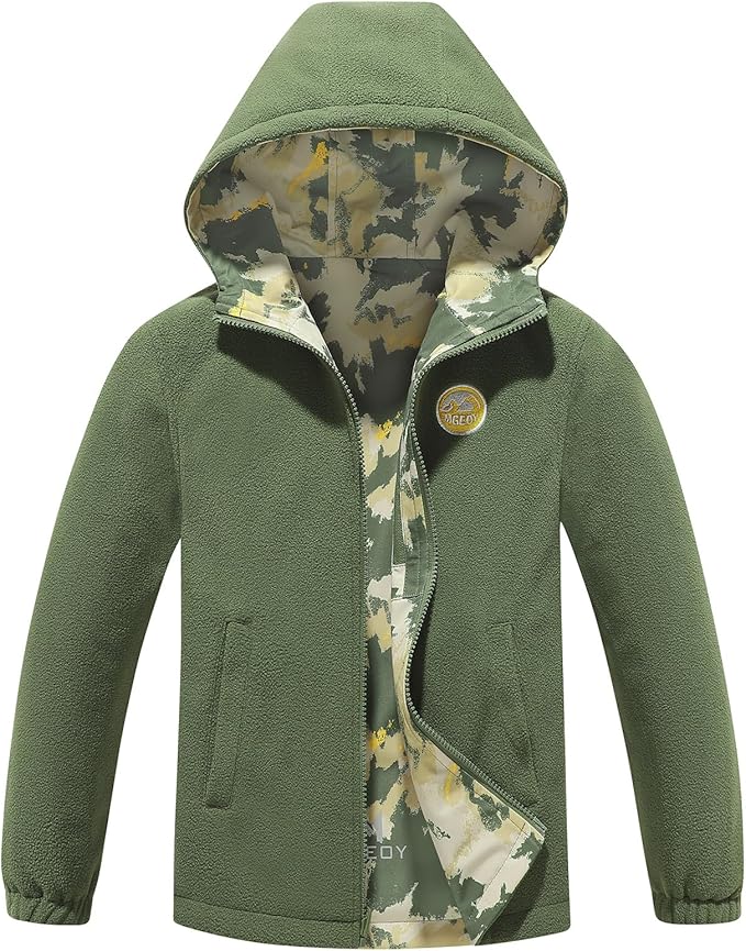 MGEOY Boys Girls Rain Jackets Lightweight Waterproof Hooded Raincoats Windbreakers for Kids 4-14Y