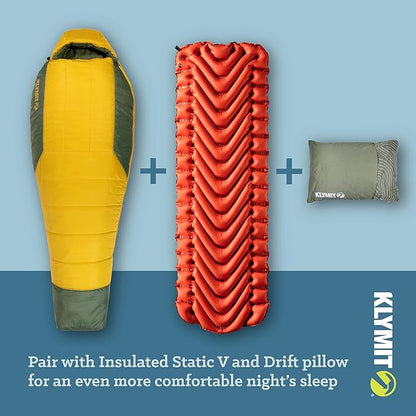 Klymit Sleeping-Bags KLYMIT Wild Aspen Lightweight Mummy Sleeping Bag, Best Gear for Cold Weather Camping, Hiking, Backpacking, Pair with Static V Sleeping Pad (Size Regular to XL)