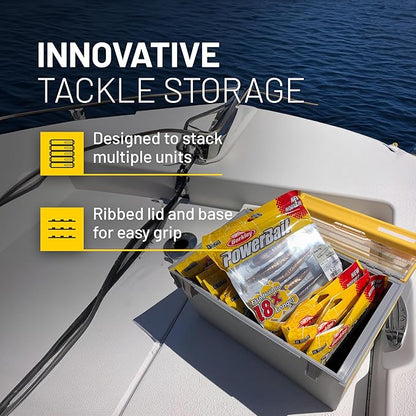 Plano EDGE Premium Plastics and Bulk Tackle Utility Box, Clear and Yellow, Rust-Resistant, Waterproof Bulk Premium Storage Organizer for Plastic Tackle