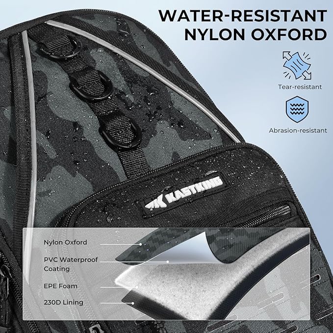 KastKing Karryall Sling Tackle Bag–Fishing Sling Pack,Fishing Backpack With Rod Holder,MOLLE System,Soft Bait & Gear Storage