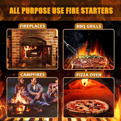 Realcook Natural Fire Starters for Fireplaces: Upgraded 108 Quicker & Safer Firestarter Cubes