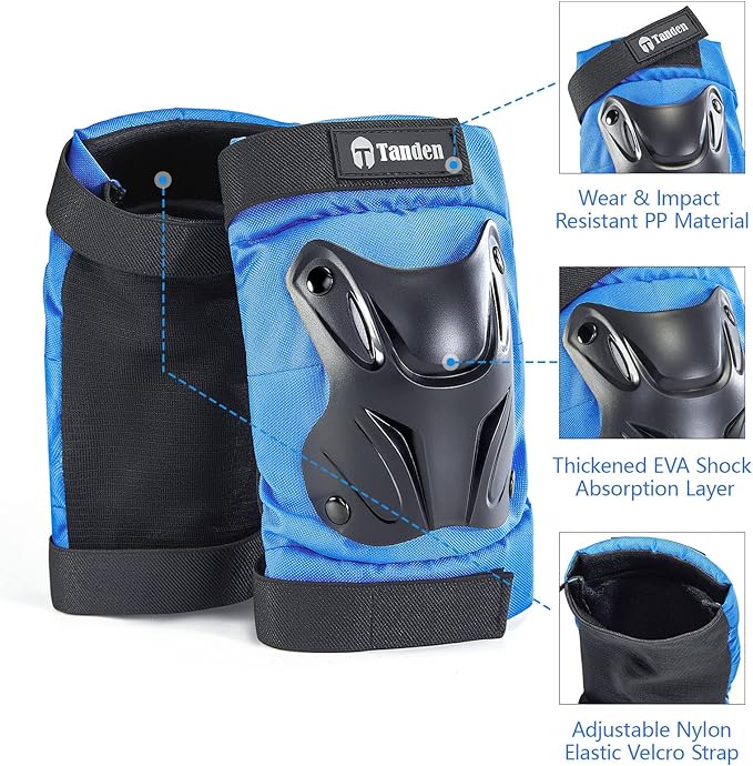 Skating Protective Gear Knee and Elbow Pads Wrist Guards for Roller Skating Skateboarding, Skate Pads Adult Knee Pads