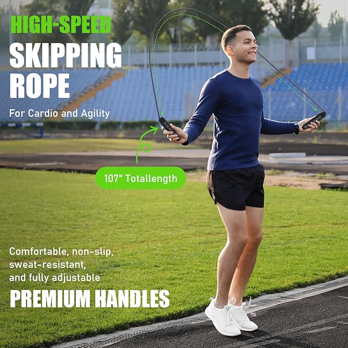 Agility Speed Training Equipment Set, Football Practise Set with 20ft Agility Ladder, 12 Cones, 4 Adjustable Hurdles, Jump Rope, Parachute, for Basketball, Soccer, Football, Kids, Youth, Adults