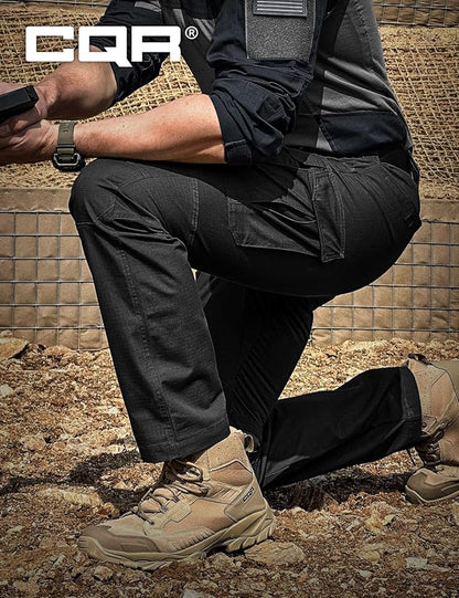 CQR Men's Tactical Pants, Water Resistant Ripstop Cargo Pants, Lightweight EDC Work Hiking Pants, Outdoor Apparel
