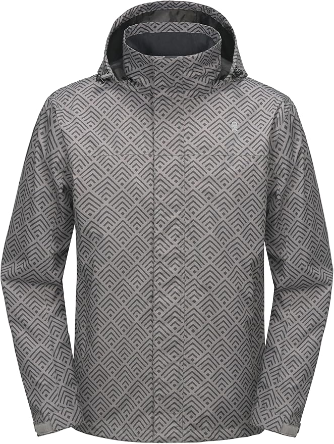 Little Donkey Andy Men's Waterproof Rain Jacket Outdoor Lightweight Rain Shell Coat for Hiking,Golf,Travel