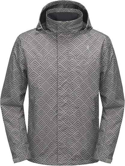 Little Donkey Andy Men's Waterproof Rain Jacket Outdoor Lightweight Rain Shell Coat for Hiking,Golf,Travel