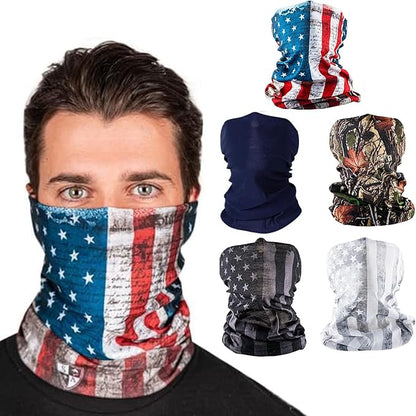 S A Company 5-Pack UV Face Shield | UV 30+ Multipurpose Neck Gaiter Balaclava for Adults