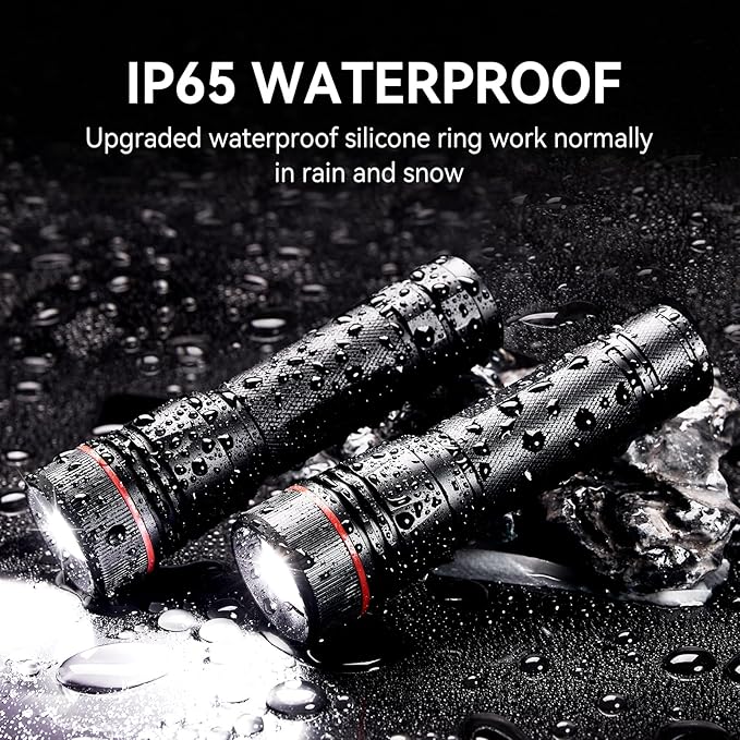 WdtPro Rechargeable Flashlights High Lumens, 1 Pack 10H Long Lasting Super Bright EDC Flashlights, LED Mini Tactical Flash Lights for Camping Emergency, Drop & Water Resistant (Battery Included)