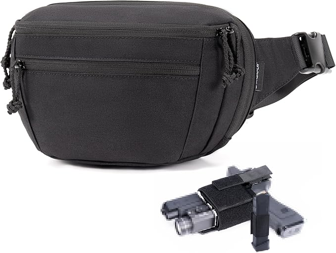 SHANGRI-LA Tactical Fanny Pack for Men and Women, Low-Profile Waist Bag, Holster Included, Multi-Use for Hiking, Travel, EDC