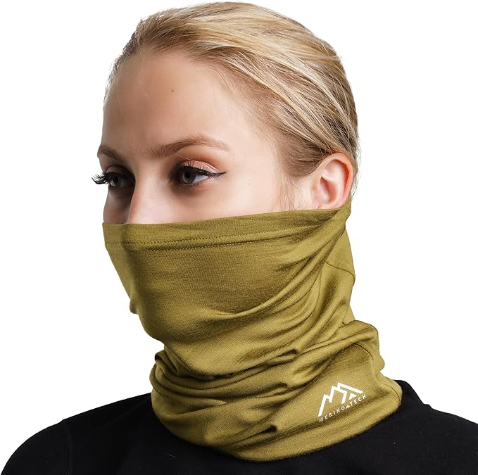Merino.tech Merino Wool Ski Neck Gaiter - Face Mask Neck Warmer for Men & Women