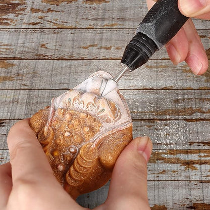 60 Grit 20Pcs Diamond Burr Set - GOXAWEE Rotary Grinding Burrs Engraving Bits Set with 1/8-inch Shank, Diamond-Coated Stone Carving Accessories Bit Universal Fitment for Rotary Tools