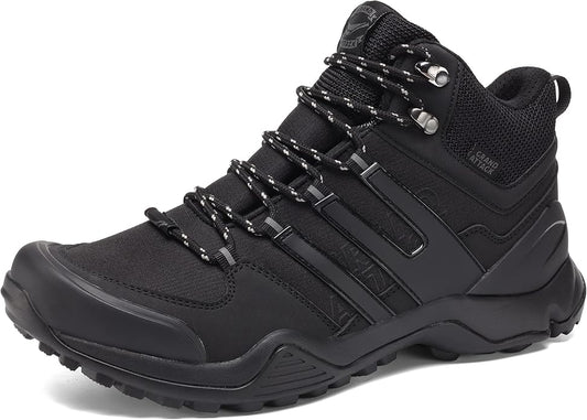 Men's Mid Waterproof Hiking Boots Lightweight Approach Trekking Comfortable Backpacking Non Slip Work Shoes Outdoor Camping Travel Cross Trainer Sneakers