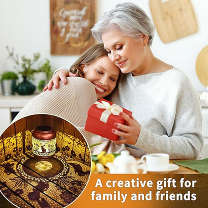 Rabbit Solar Lanterns Outdoor Waterproof-Hanging Solar Lights Bunny Gifts for Women Mom Grandma Metal Decorative LED Lantern Outside for Garden Decor,Yard,Patio,Lawn,Porch,Backyard,Pathway