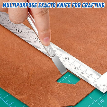 DIYSELF 100 Pack Exacto Knife Replacement Blades #17, Hobby Knife Replacement Blade, Exacto Blades for Chiseling, Scrapbooking, Stencil, High Carbon Steel, Sharp Precision Craft Knives Blade (#17)