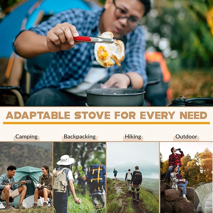 Roamix 54,500 BTU Multi-Fuel Portable Camping Stove – 16,000W Collapsible Windproof Burner with Fuel Canister Adapter & Carrying Case for Outdoor Cooking, Backpacking & Emergency Use