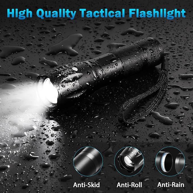 12Pack LED Flashlights High Lumens, 5Mode Tactical Flashlight for Home, Small Flashlights Powerful, Pocket Flashlight Battery Powered, Adjustable Torch Light, Mini Flash Light for Emergencies Camping