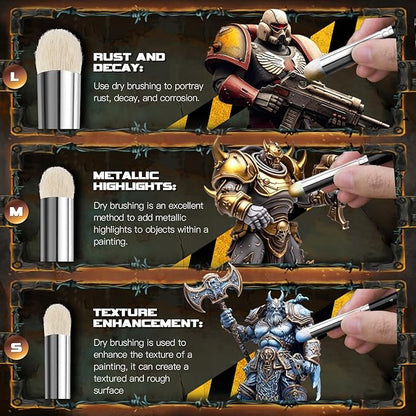 Golden Maple Miniature Paint Brushes Drybrush-10pcs Micro Detail Paint Brush Set, Small Fine Detail Brushes for Acrylic, Watercolors & Paint by Number, Figurine